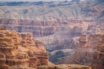 magnificent valley of castles in the Charyn canyon in Kazakhstan