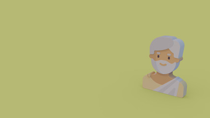 3d icon of old man
