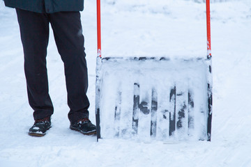 man shoveling snow