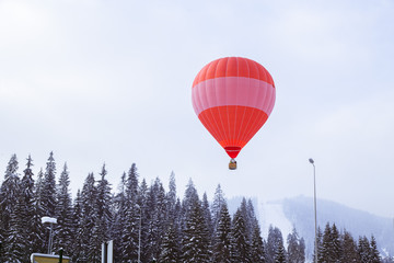 Air balloon in the ski resort Bukovel