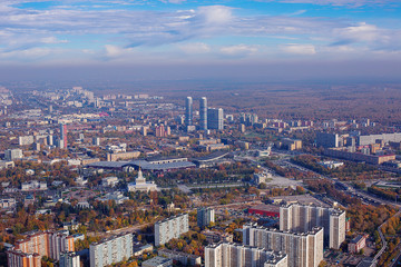 Moscow city. View from the Ostankino Tower in the autumn