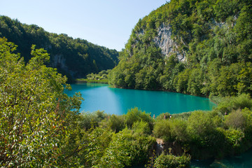 Beautiful view of Plitvice Lakes National Park in Croatia.