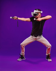 man in a virtual reality helmet, technology of the millennium