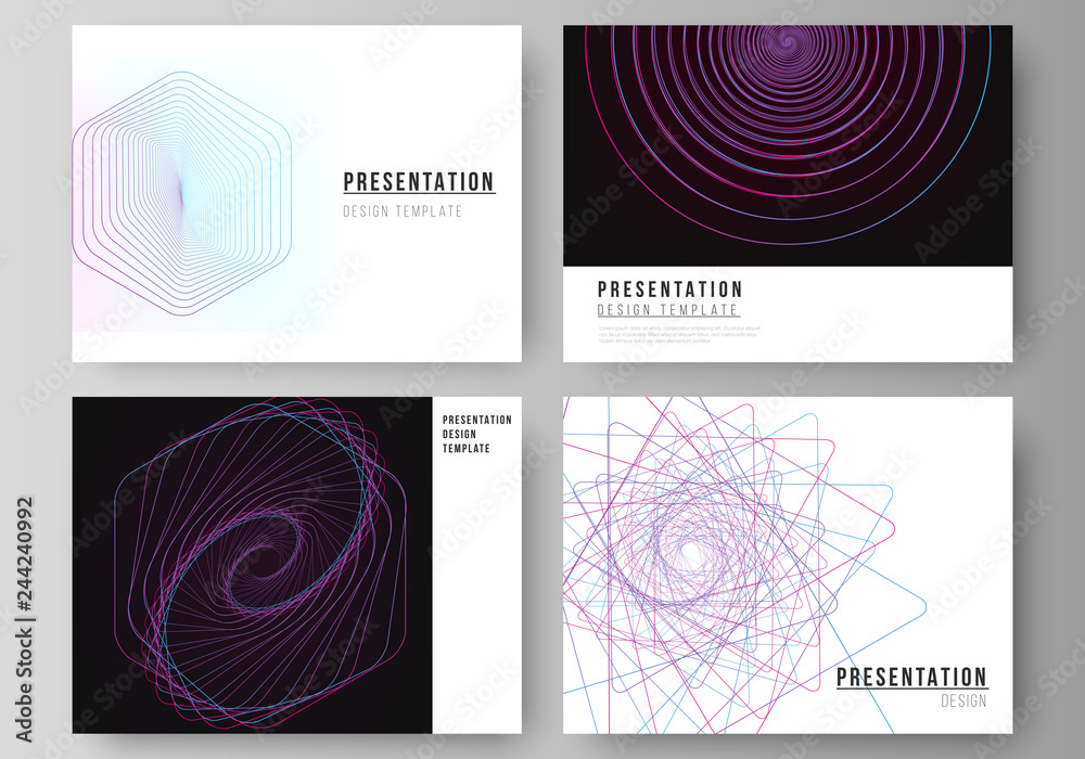 Poster vector illustration of the editable layout of the presentation slides design business templates. ran