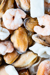 Frozen Seafood Selection Background