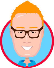Red-haired man with glasses icon