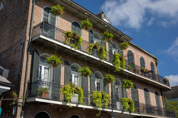 Beautiful building in the French Quarter of New Orleans, Louisiana