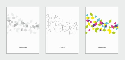 Abstract geometric technological flyer, brochure, corporate identity.