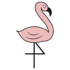Flamingo in a cartoon style