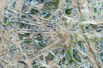 broken glass on the ground