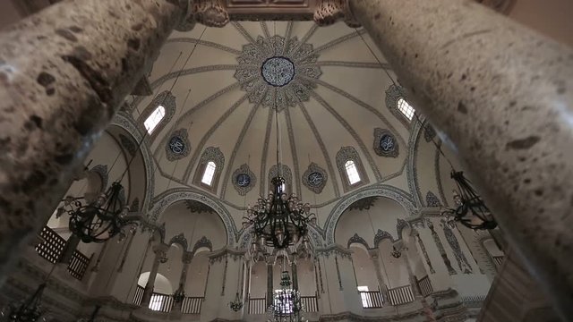 Istanbul Ottoman Little Hagia Sophia Mosque Interior Pillars and Dome 2