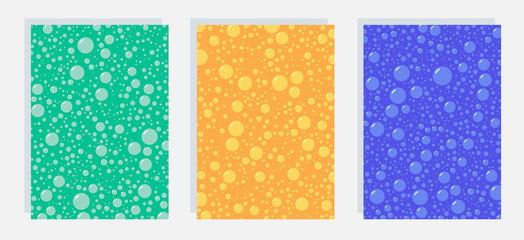 Set of covers with bubbles on bright background. Collection for design. EPS10