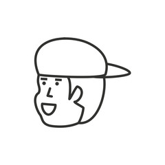 head of man with cap avatar character