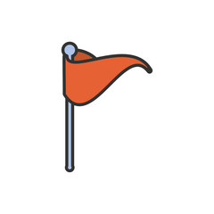 flag marker in stick isolated icon