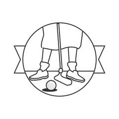 seal with golf player feet and stick