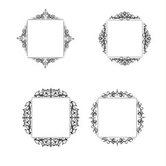 Vintage vector swirl frame set