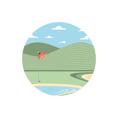 Fototapeta na wymiar circular frame with field golf