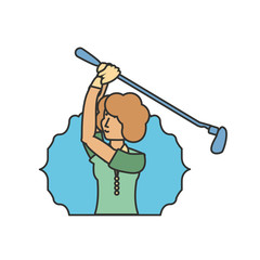 seal with golfer woman avatar character