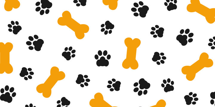 Dog Bone Paw Seamless Pattern Vector Pet Footprint French Bulldog Scarf  Isolated Cartoon Repeat Wallpaper Illustration Tile Backgr Stock Vector   Illustration of corgi logo 143858660