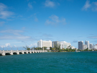 Fototapeta premium San Juan, Puerto Rico skyline on Condado Beach.