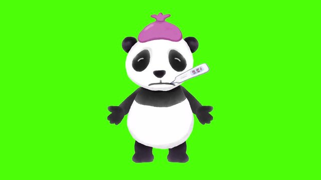 Panda, krank – Animation mit Greenscreen