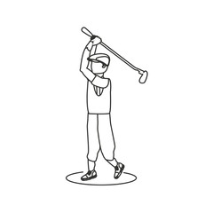 golfer with stick golf avatar character