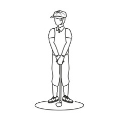 golfer with stick golf avatar character