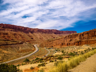 Fototapeta premium Driving through the Arches National Park, Utah