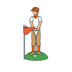 golfer with stick golf avatar character