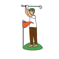 golfer with stick golf avatar character