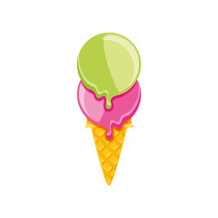 delicious ice cream in cone