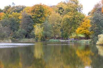 Autumn in a Sonerfri part by the lake, Denmark