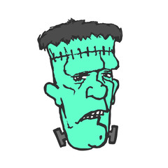 Frankenstein. Monster head. Vector illustration
