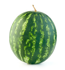 whole ripe watermelon isolated on white background