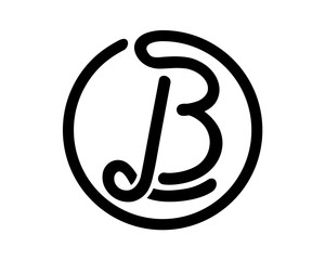 B black decorative letter 3