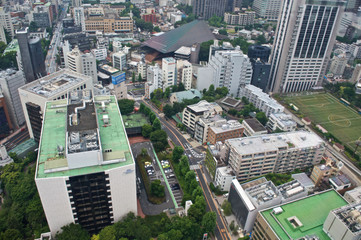 Aerial view of Tokyo skyline, Japan