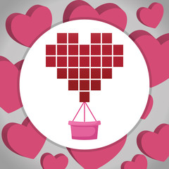 checkered heart love valentines card