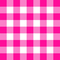 Buffalo plaid. Plastic pink tartan. Scottish cage