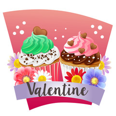 valentine's day with colorful cupcake theme