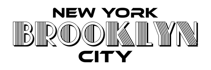 Brooklyn New York City Urban Typography for Silk Screen Print Apparel Modern Design