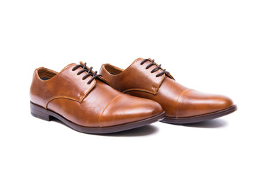 Brown shoes isolated on white background