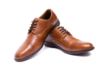 Brown shoes isolated on white background