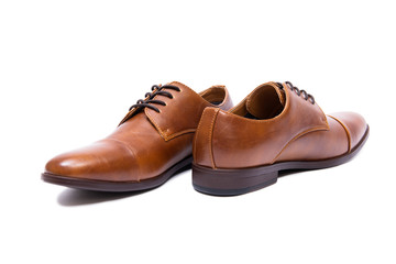 Brown shoes isolated on white background