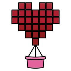 checkered heart love valentines card