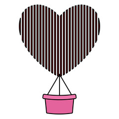 Fototapeta premium balloon air hot with heart shape