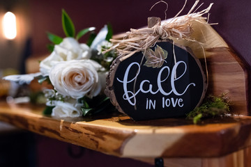 Fall in love centerpiece wedding 