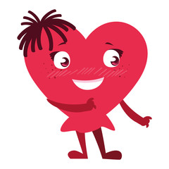 Fototapeta premium heart face emoticon character