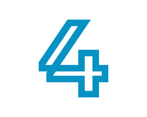 Obraz premium Abstract letter 4 logo design template