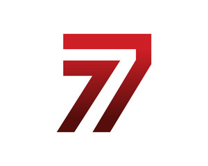 Number 7 bold vector logo icon