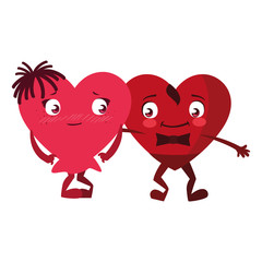 Obraz premium hearts couple emoticons characters